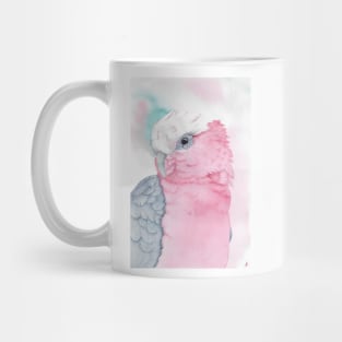galah cockatoo pink watercolor portrait Mug